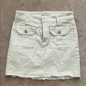 7 For All Mankind White Mini Skirt